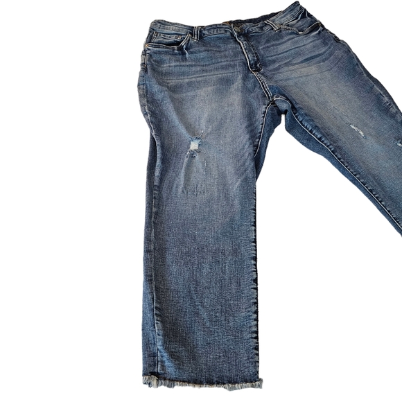 Kut Abigail Crop Straight Leg Jeans Ripped Torn Womens Plus Size 18 W - Picture 2 of 11